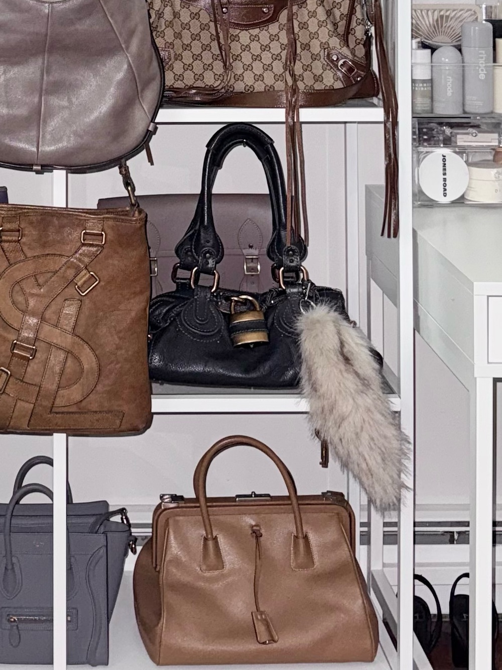 CHLOE Paddington Charcoal Dark Gray Gold Satchel Y2K Bag Shoulder Phoebe Philo - Picture 3 of 12